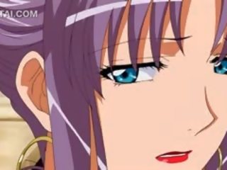 Glorious pijpen in voorgrond met rondborstig anime hottie
