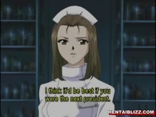 Alle gebonden omhoog hentai verpleegster met een muzzle krijgt fingered poesje