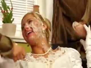 Bride to be gets drenched by her Lezzy friends Strap on