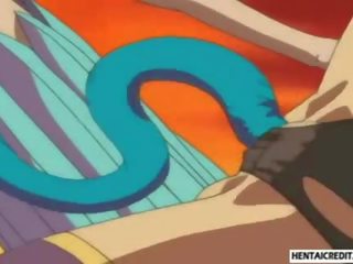 Hentai schoolmeisje geneukt door tentakels