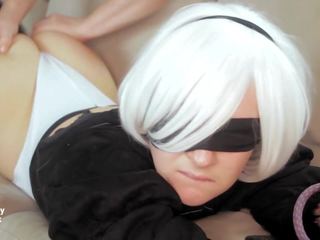 Yorha ada 2 mendapat ditangkap dan muka fucked, x rated video 64