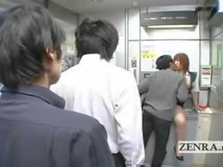 Keista japoniškas post ofisas pasiūlymų krūtinga oralinis suaugusieji video bankomatas