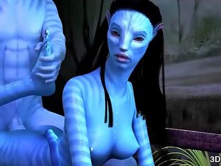 Avatar miel anal baisée par énorme bleu piquer