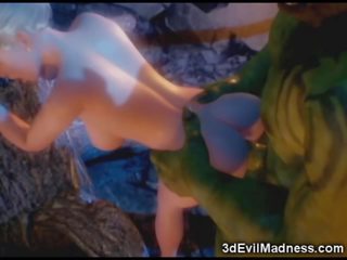 3d elf prinsessan ravaged av orc - smutsiga video- vid ah-me